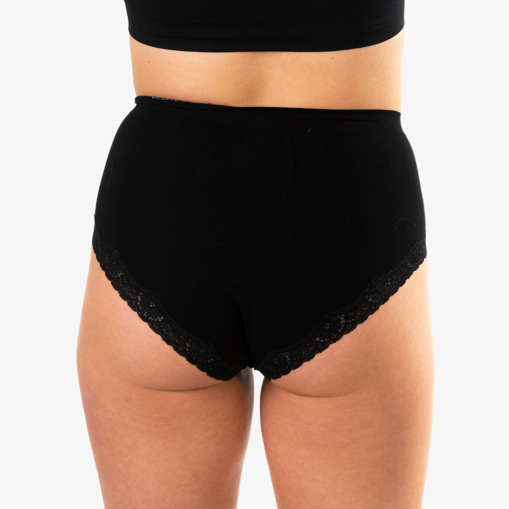 Bambutrosa med rosett och spetskant 3-pack